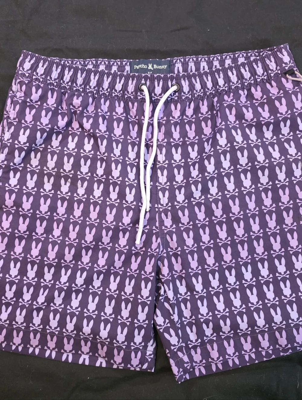 Psycho Bunny Purple Bunny-Print Swim Shorts